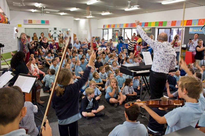 At Dunwich State School, the audience and the children themselves were swept away by the premiere performance of 'We Are One', the new school song composed by Paul Hankinson and the students in the week before the festival